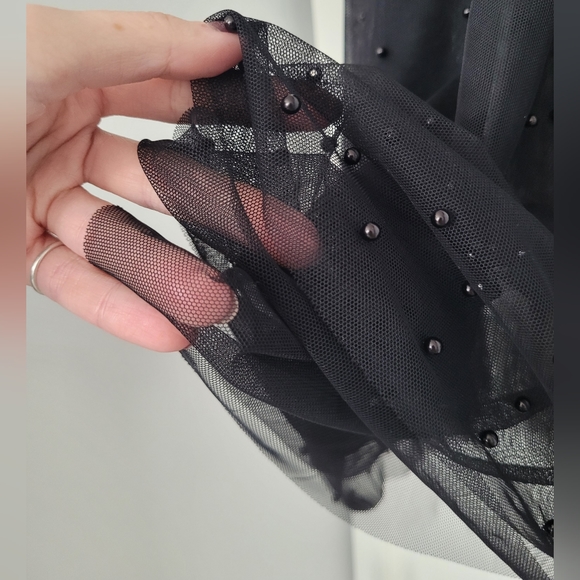 NWT Rare Deadstock Victoria's Secret Beaded Sheer Tulle Sexy Leather Midi Skirt - Picture 9 of 16